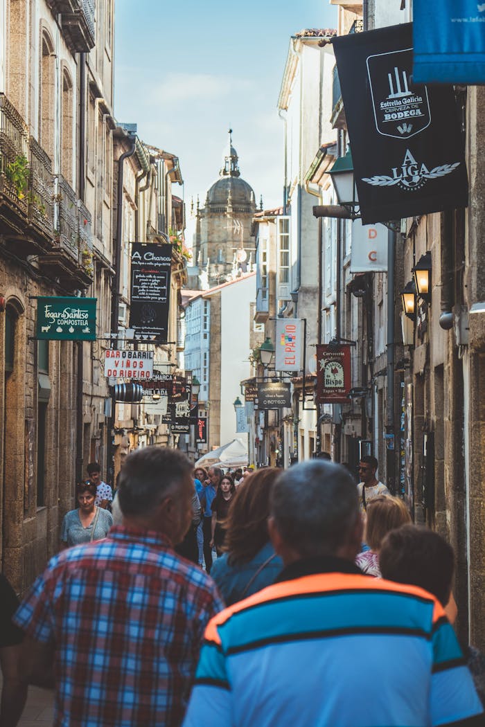 Narrow Street in Santiago de Compostela